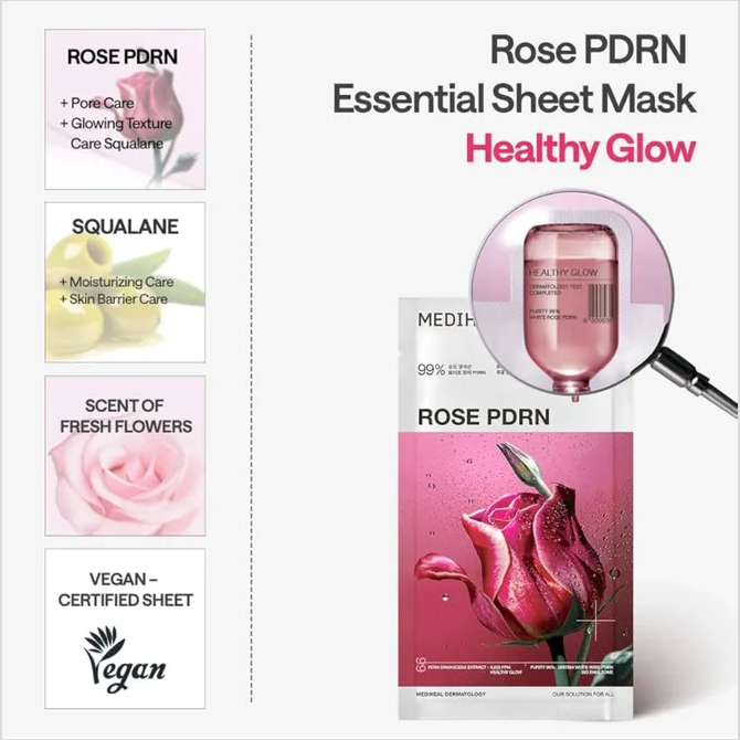 MEDIHEAL Rose PDRN Essential Mask Healthy Glow 24 ml