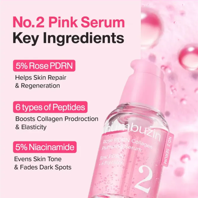 Numbuzin No.2 Rose PDRN Collagen Plumping Serum 30ml