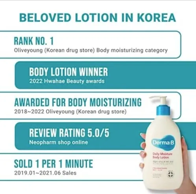Derma B Daily Moisture Body Lotion 400 ml