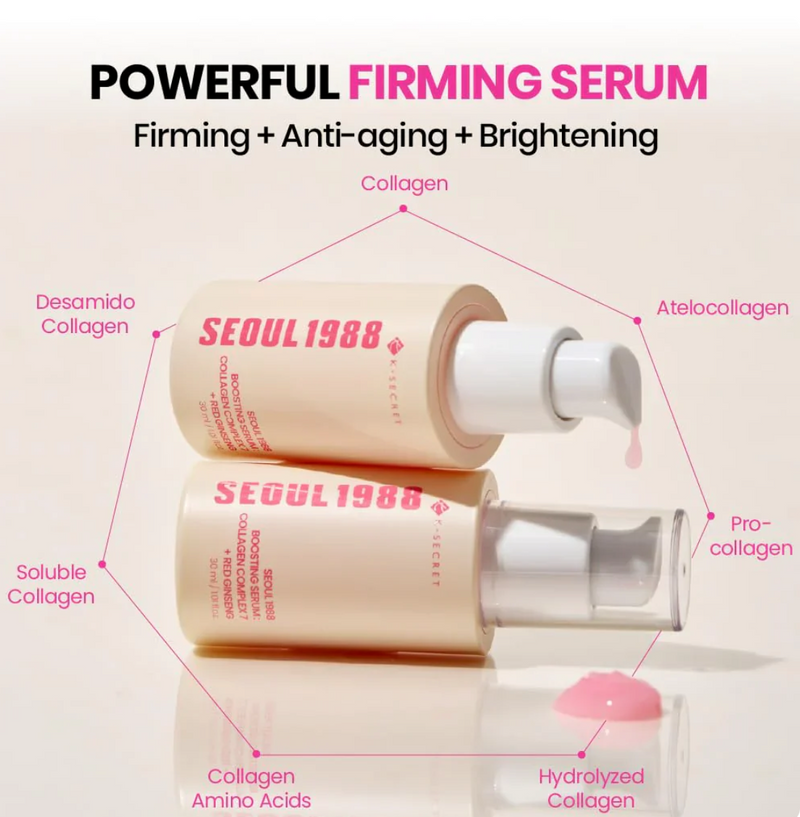 K-Secret Seoul 1988 Boosting Serum: Collagen Complex 7 + Red Ginseng 30ml
