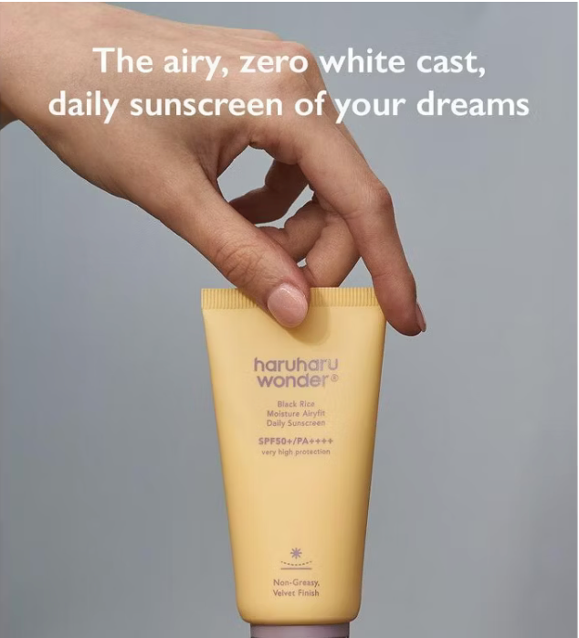 Haruharu Wonder Black Rice Moisture Airyfit Daily Sunscreen SPF50+ PA++++ 50ml