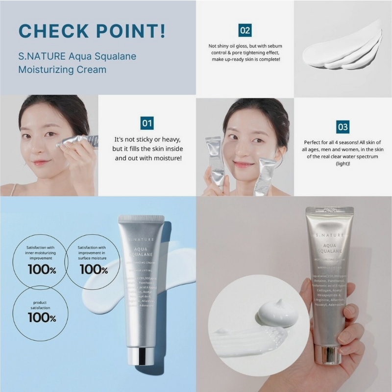 S.NATURE Aqua Squalane Moisturizing Cream Triple Set 180ml
