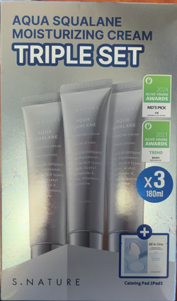 S.NATURE Aqua Squalane Moisturizing Cream Triple Set 180ml