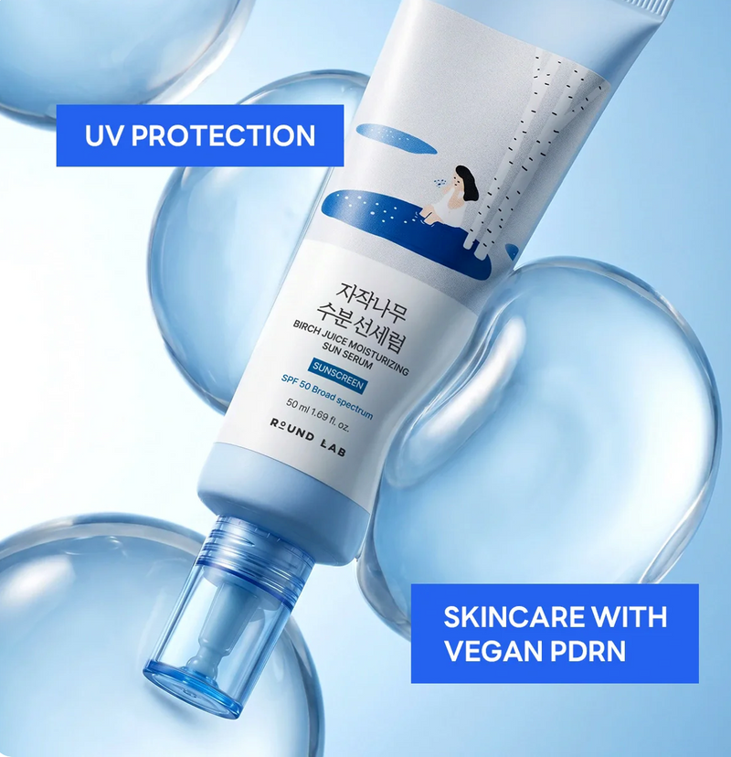 Round Lab Birch Juice Moisturizing Sun Serum Set SPF50+ PA++++ (50ml + 8ml Gift)