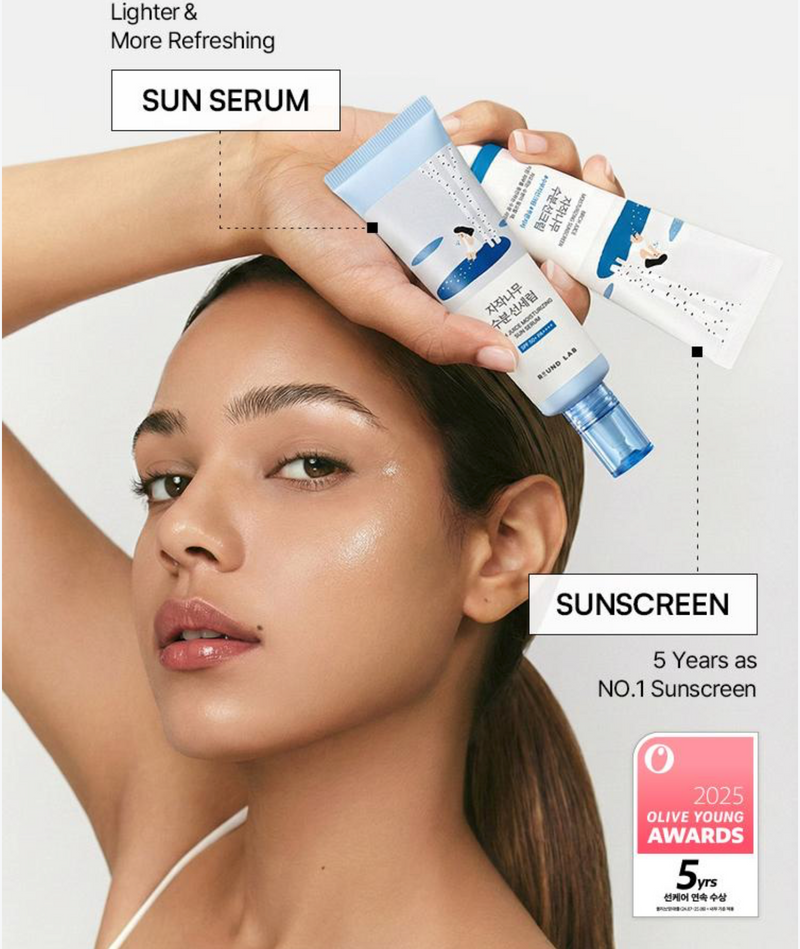 Round Lab Birch Juice Moisturizing Sun Serum Set SPF50+ PA++++ (50ml + 8ml Gift)