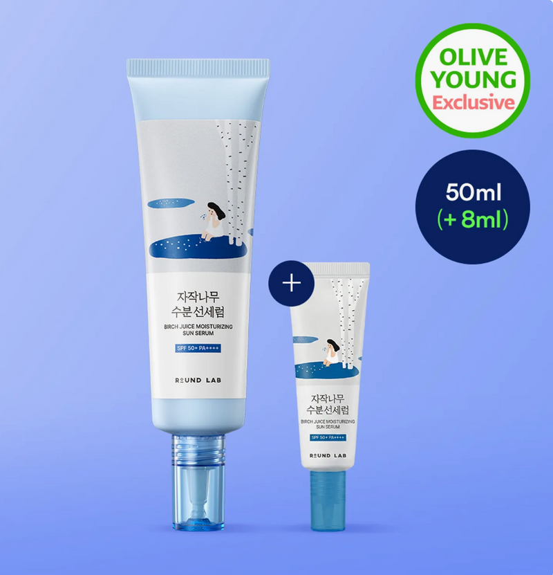 Round Lab Birch Juice Moisturizing Sun Serum Set SPF50+ PA++++ (50ml + 8ml Gift)