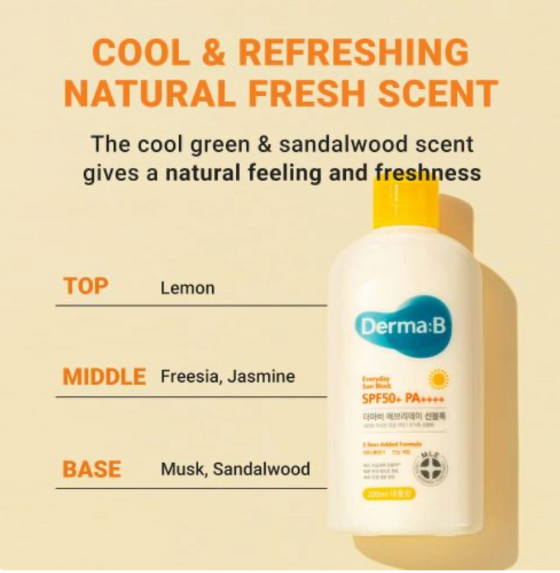 Derma:B Everyday Sun Block SPF50+ PA++++ Face & Body | 200ml