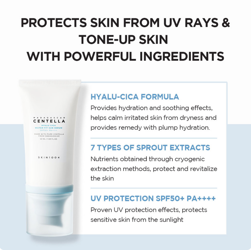 SKIN1004 Madagascar Centella Hyalu-Cica Water-Fit Sun Serum Value Edition Set SPF50+ PA++++ (50ml + 15ml)