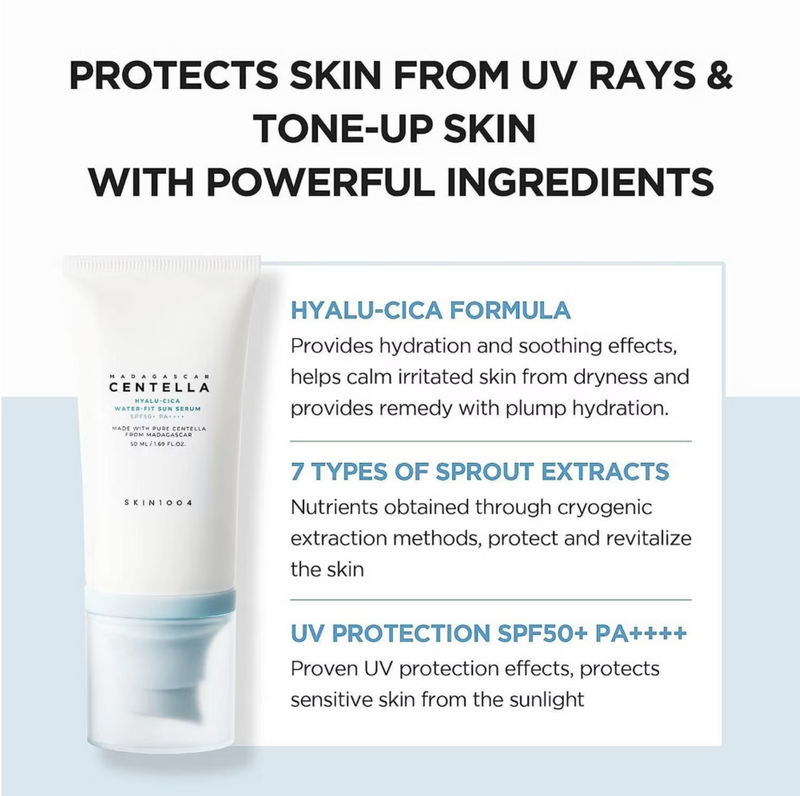 SKIN1004 Madagascar Centella Hyalu-Cica Water-Fit Sun Serum SPF50+ PA++++ 50ml