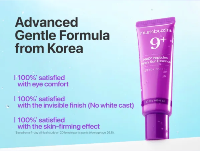 Numbuzin No.9 NAD+ Peptides Dewy Sun Essence SPF50+ PA++++