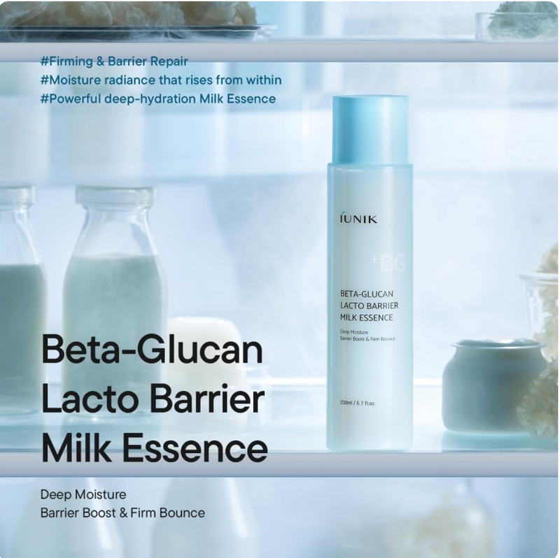iUNIK Beta-Glucan Lacto Barrier Milk Essence | Deep Moisture & Barrier Support | 200ml