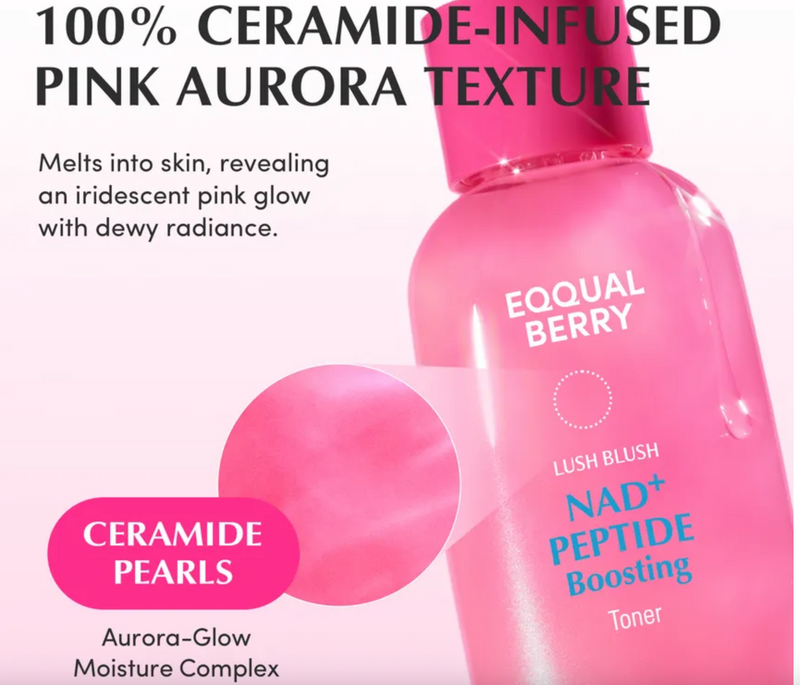 EQQUALBERRY Lush Blush NAD+ Peptide Boosting Toner 150ml