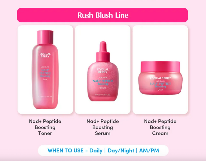 EQQUALBERRY Lush Blush NAD+ Peptide Boosting Toner 150ml