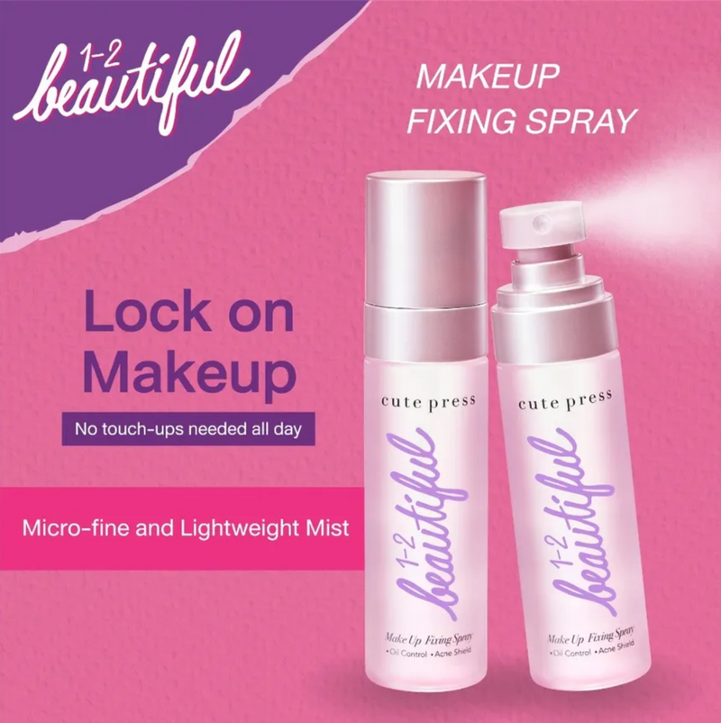 Cute Press 1-2 Beautiful Makeup Fixing Spray | Oil Control & Acne Shield | 60 ml
