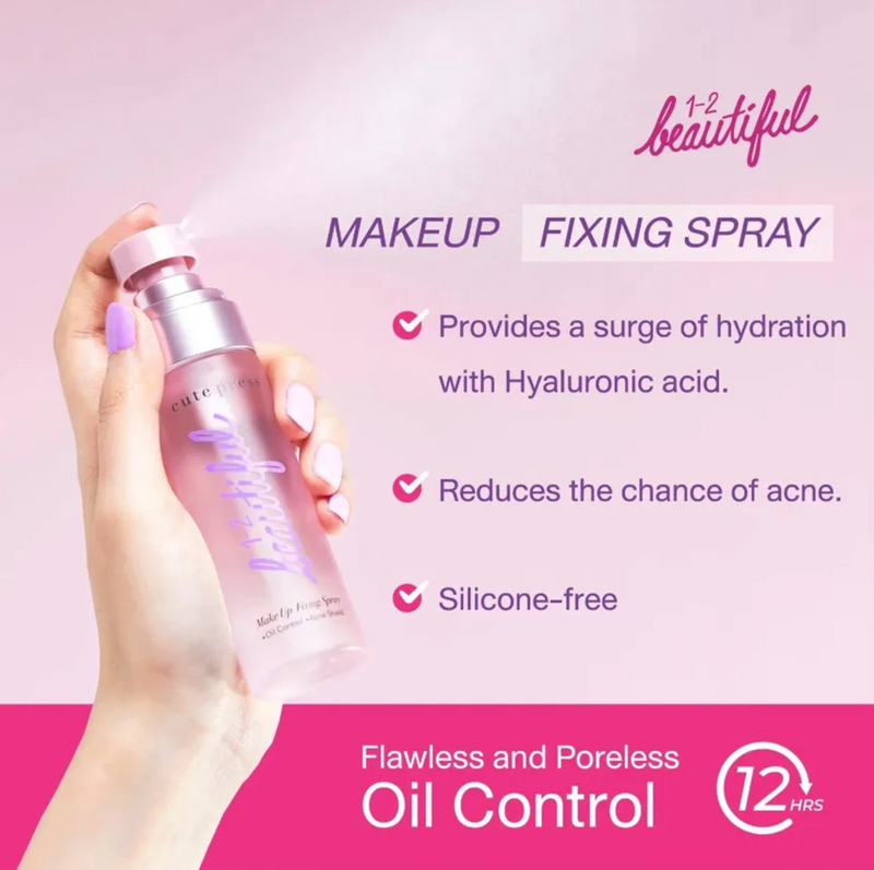 Cute Press 1-2 Beautiful Makeup Fixing Spray | Oil Control & Acne Shield | 60 ml