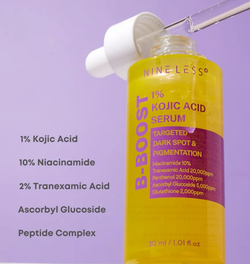 NINE LESS B-Boost 1% Kojic Acid Serum | Dark Spot & Pigmentation Serum | 30ml