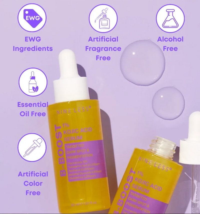NINE LESS B-Boost 1% Kojic Acid Serum | Dark Spot & Pigmentation Serum | 30ml