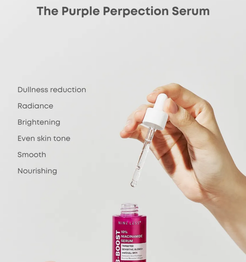 NINE LESS B-Boost 10% Niacinamide Serum | Brightening & Barrier Support | 30ml