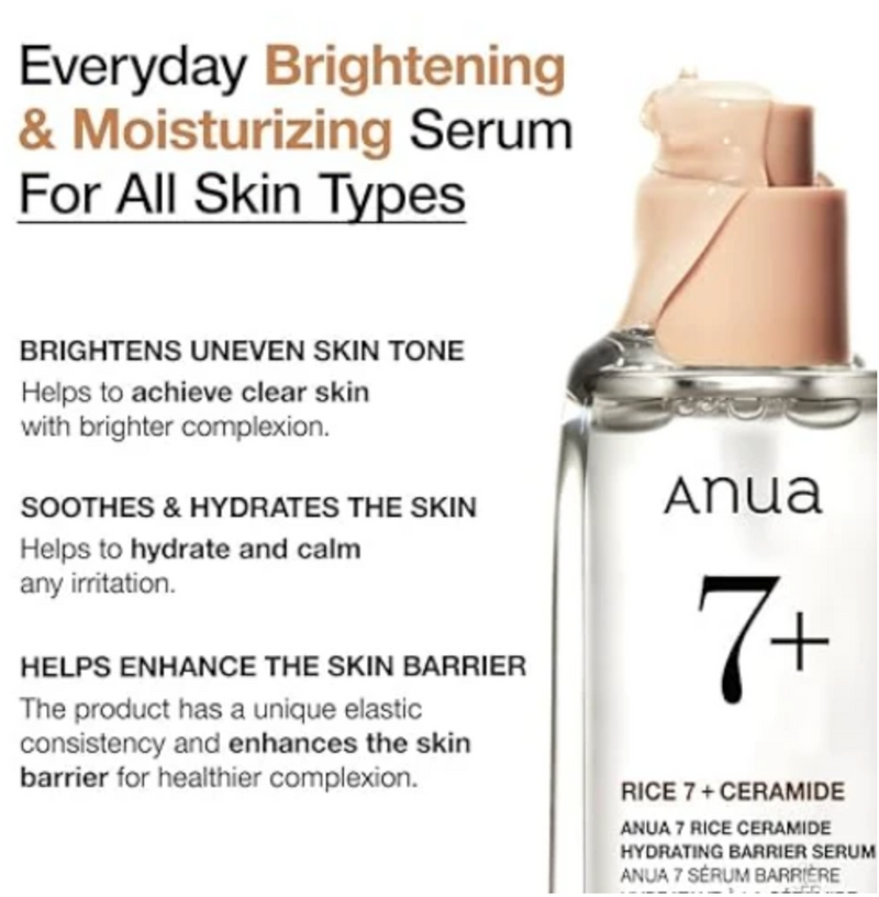 Anua Rice 7+ Ceramide Hydrating Barrier Serum 50ml