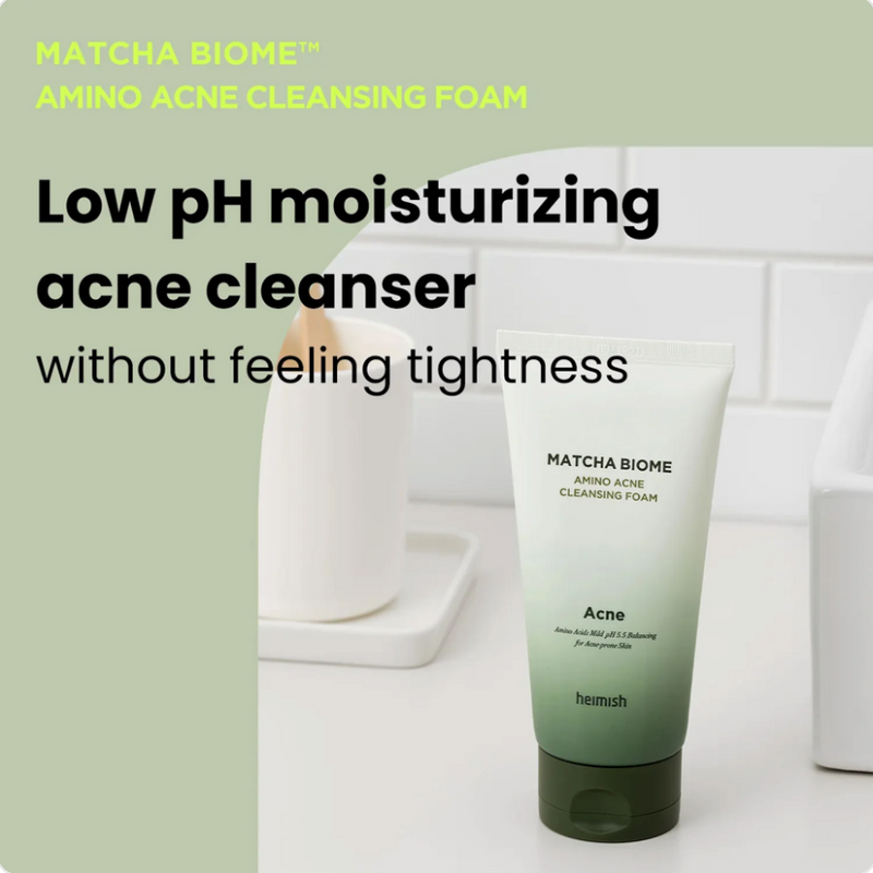 Heimish Matcha Biome Amino Acne Cleansing Foam | Low pH Amino Acid Cleanser | 150 g