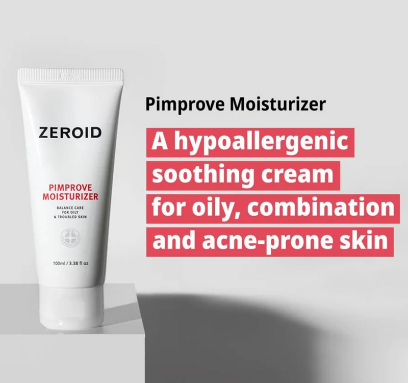 ZEROID Pimprove Moisturizer | Lightweight Barrier Cream for Oily & Acne-Prone Skin | 100 ml