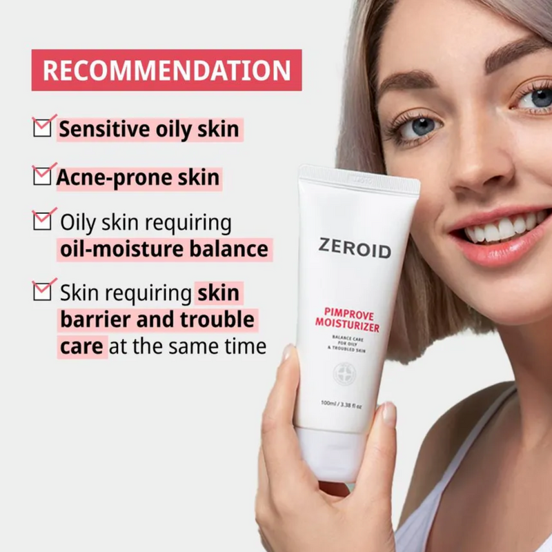 ZEROID Pimprove Moisturizer | Lightweight Barrier Cream for Oily & Acne-Prone Skin | 100 ml