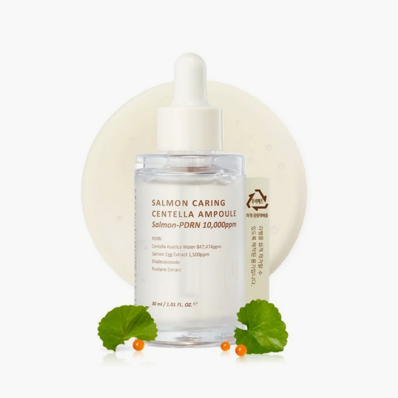 Heveblue Salmon Caring Centella Ampoule | Salmon PDRN 10,000ppm Repair Ampoule | 30ml