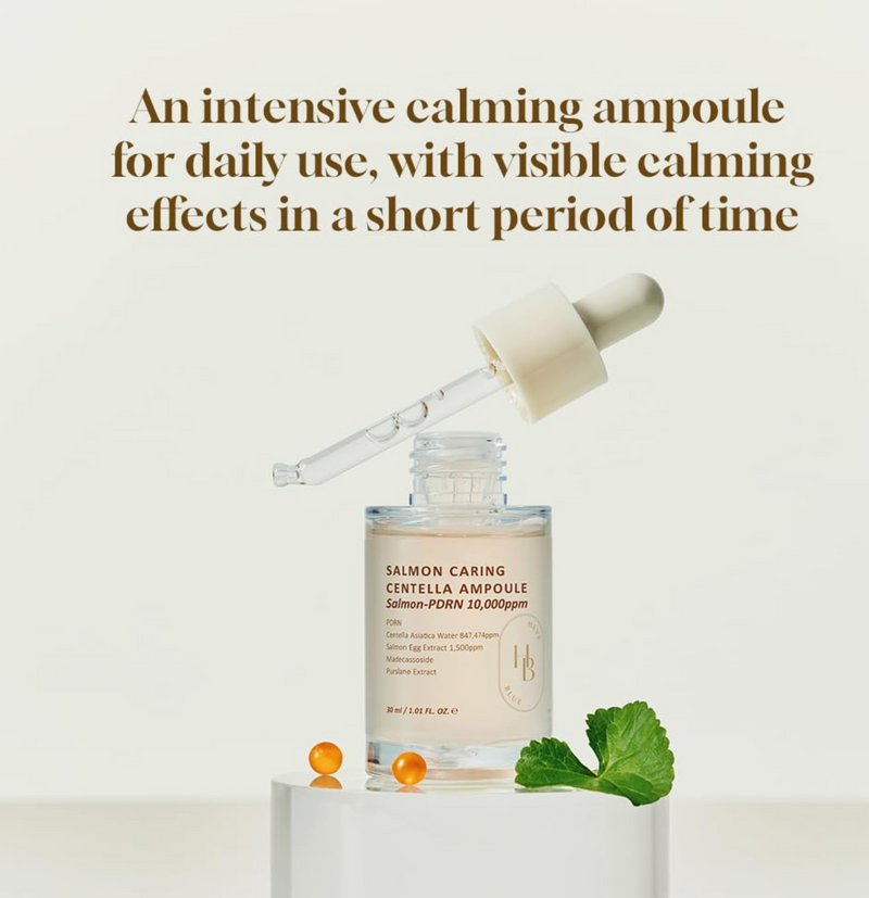 Heveblue Salmon Caring Centella Ampoule | Salmon PDRN 10,000ppm Repair Ampoule | 30ml