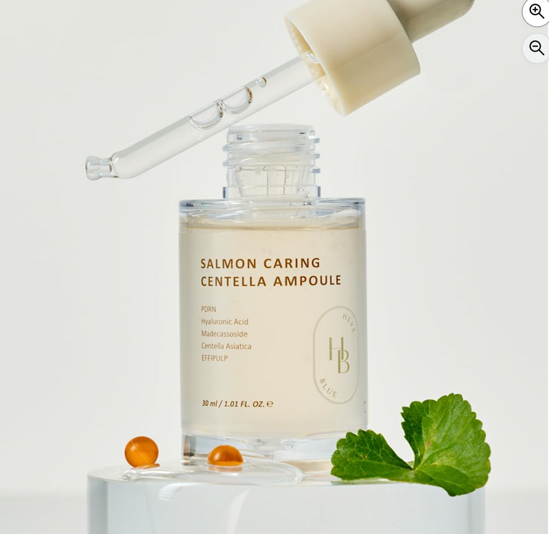 Heveblue Salmon Caring Centella Ampoule | Salmon PDRN 10,000ppm Repair Ampoule | 30ml