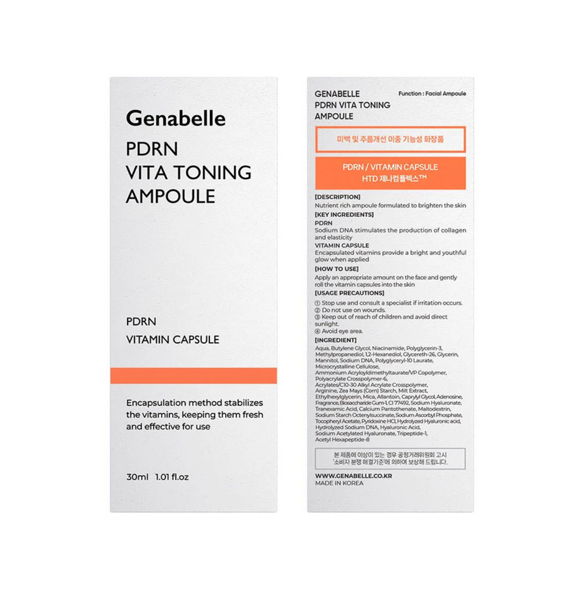 Genabelle PDRN Vita Toning Ampoule | Brightening PDRN Vitamin Capsule Serum | 30ml