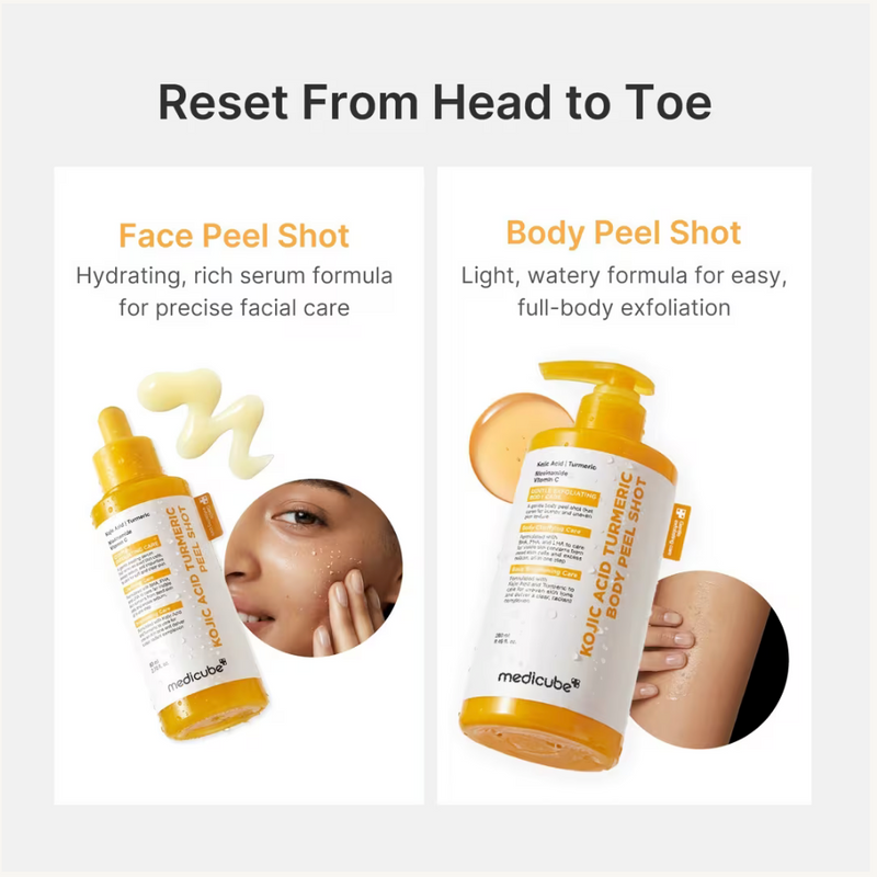 Medicube Kojic Acid Turmeric Body Peel Shot | Exfoliating Body Treatment | 280ml