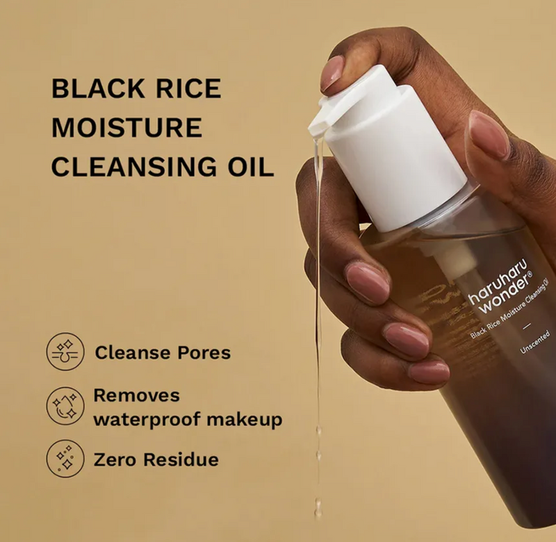 Haruharu Wonder Black Rice Moisture Cleansing Oil Unscented | Gentle Makeup Remover | 150ml