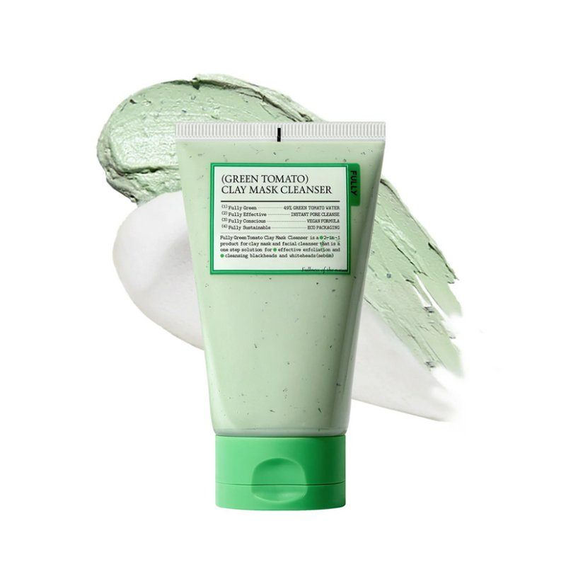 Fully Green Tomato Clay Mask Cleanser | 2-in-1 Clay Mask & Cleanser | 120ml