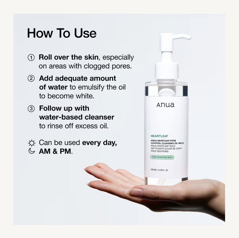ANUA Heartleaf Pore Control Cleansing Oil Mild | Gentle Cleansing Oil | 200ml