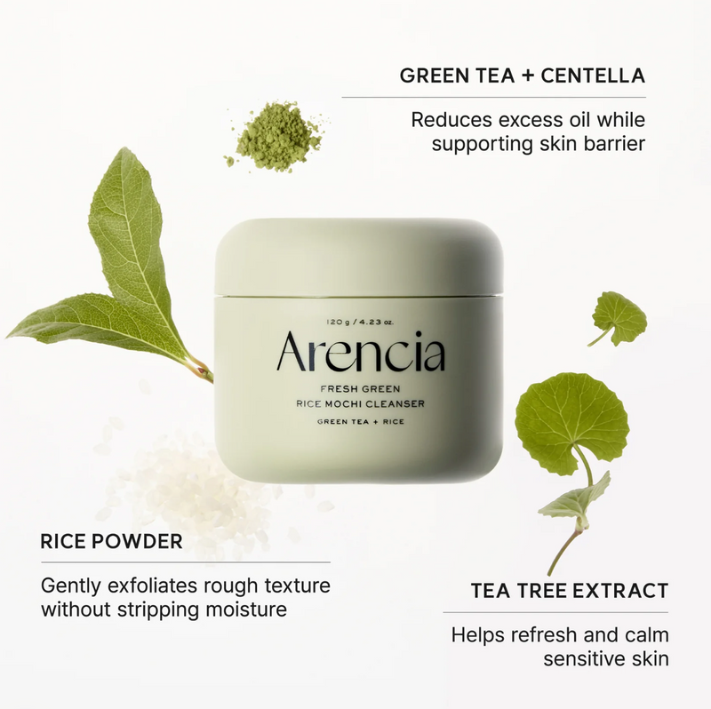 Arencia Fresh Green Rice Mochi Cleanser | Hydrating Rice Cleanser | 120g