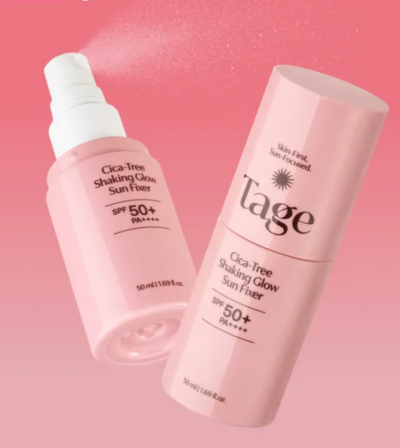 Tage Cica-Tree Shaking Glow Sun Fixer SPF50+ PA++++ | Makeup Setting Spray Sunscreen | 50ml