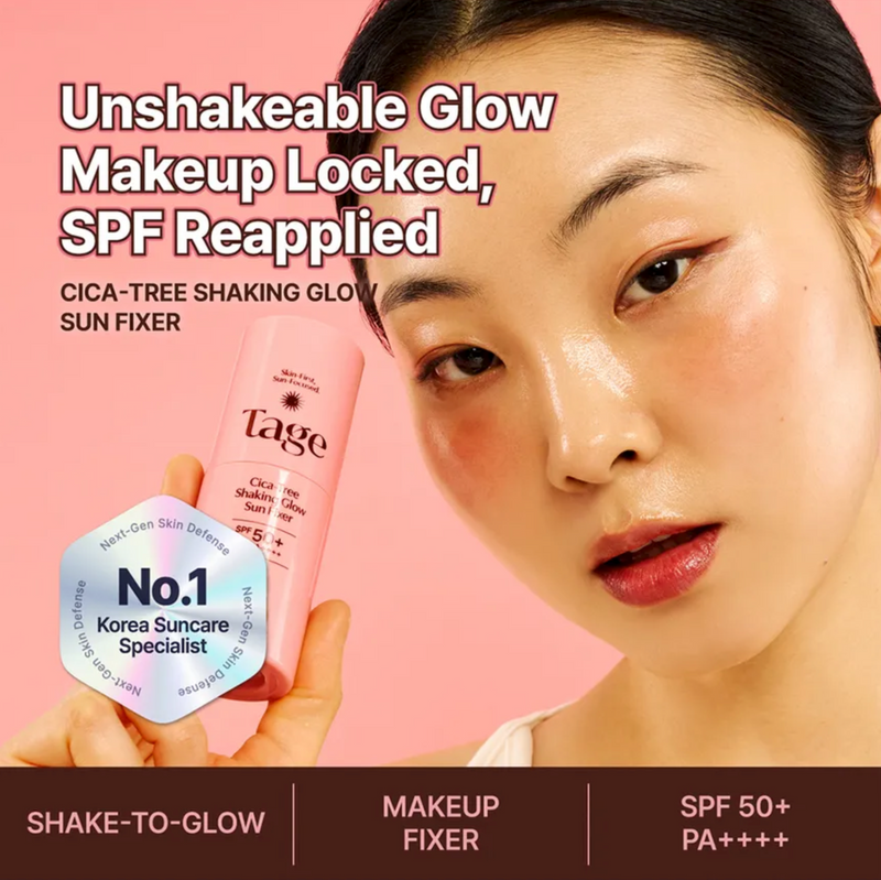 Tage Cica-Tree Shaking Glow Sun Fixer SPF50+ PA++++ | Makeup Setting Spray Sunscreen | 50ml