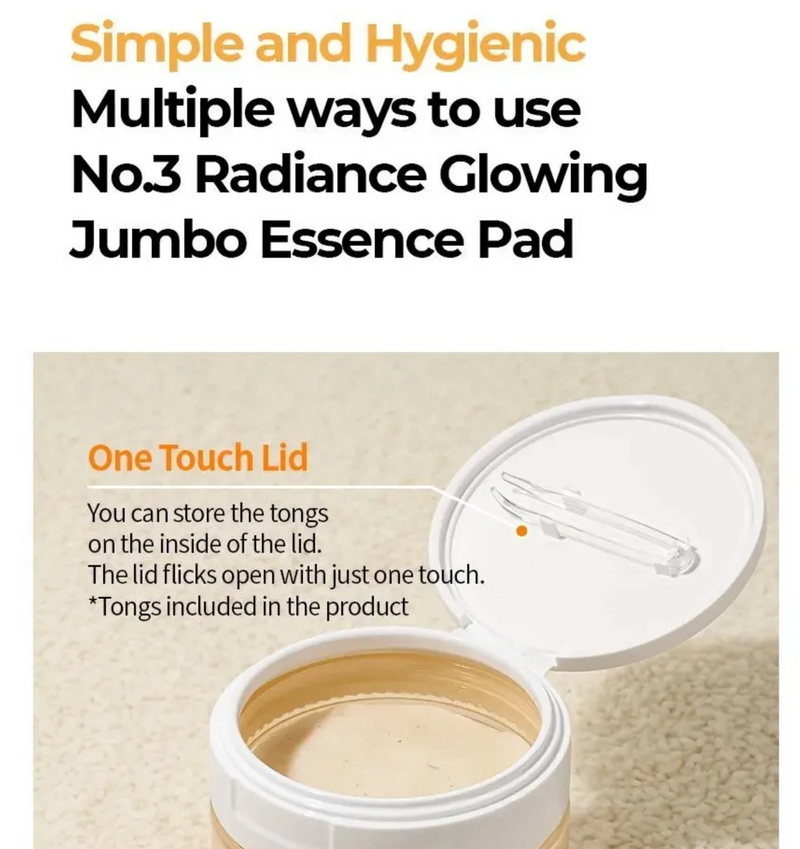 Numbuzin No.3 Radiance Glowing Jumbo Essence Pad (70 Pads / 150ml)