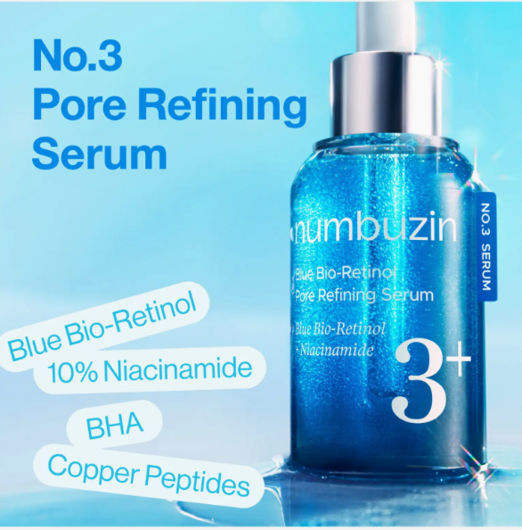Numbuzin No.3 Blue Bio-Retinol Pore Refining Serum (30ml)