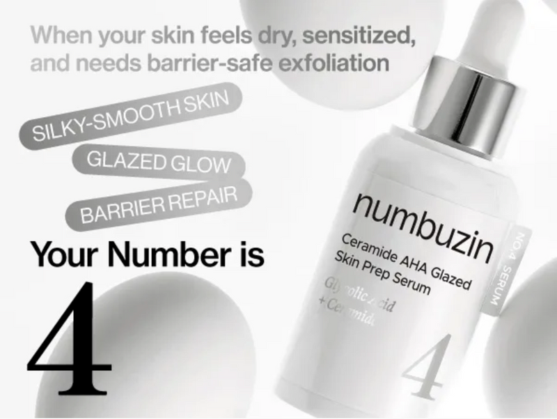 Numbuzin No.4 Ceramide AHA Glazed Skin Prep Serum 3% AHA + 3% PHA (30ml)