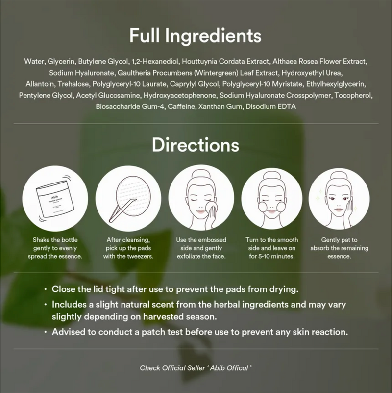 Abib Heartleaf Spot Pad Calming Touch (80 Pads / 150ml)