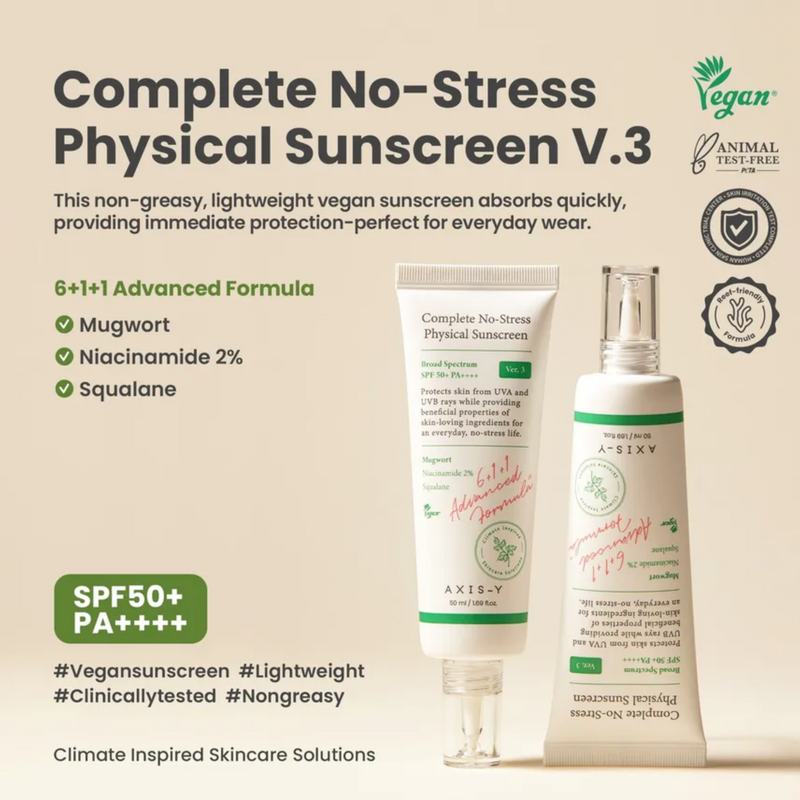 AXIS-Y Complete No-Stress Physical Sunscreen Ver.3 SPF50+ PA++++ (50ml)