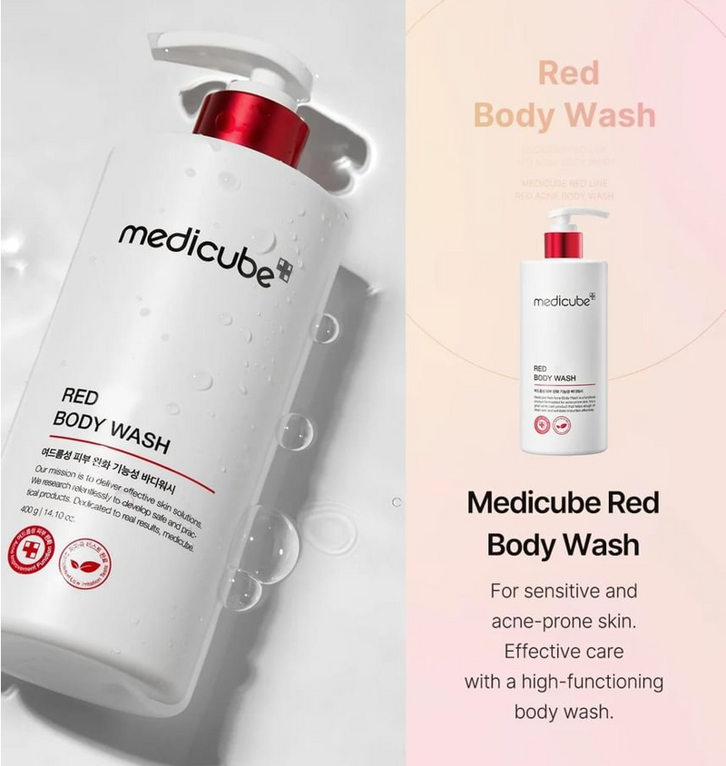 Medicube Red Acne Body Wash AHA BHA PHA Niacinamide 400 g